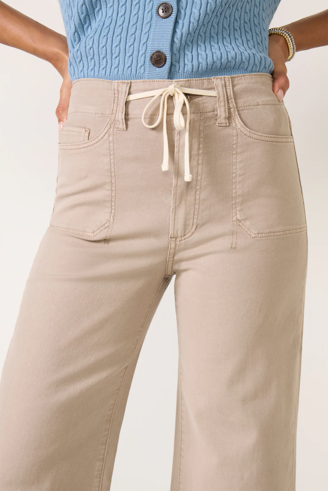 Ari w/ Waistband Tie Wide Leg Pant - Image 2