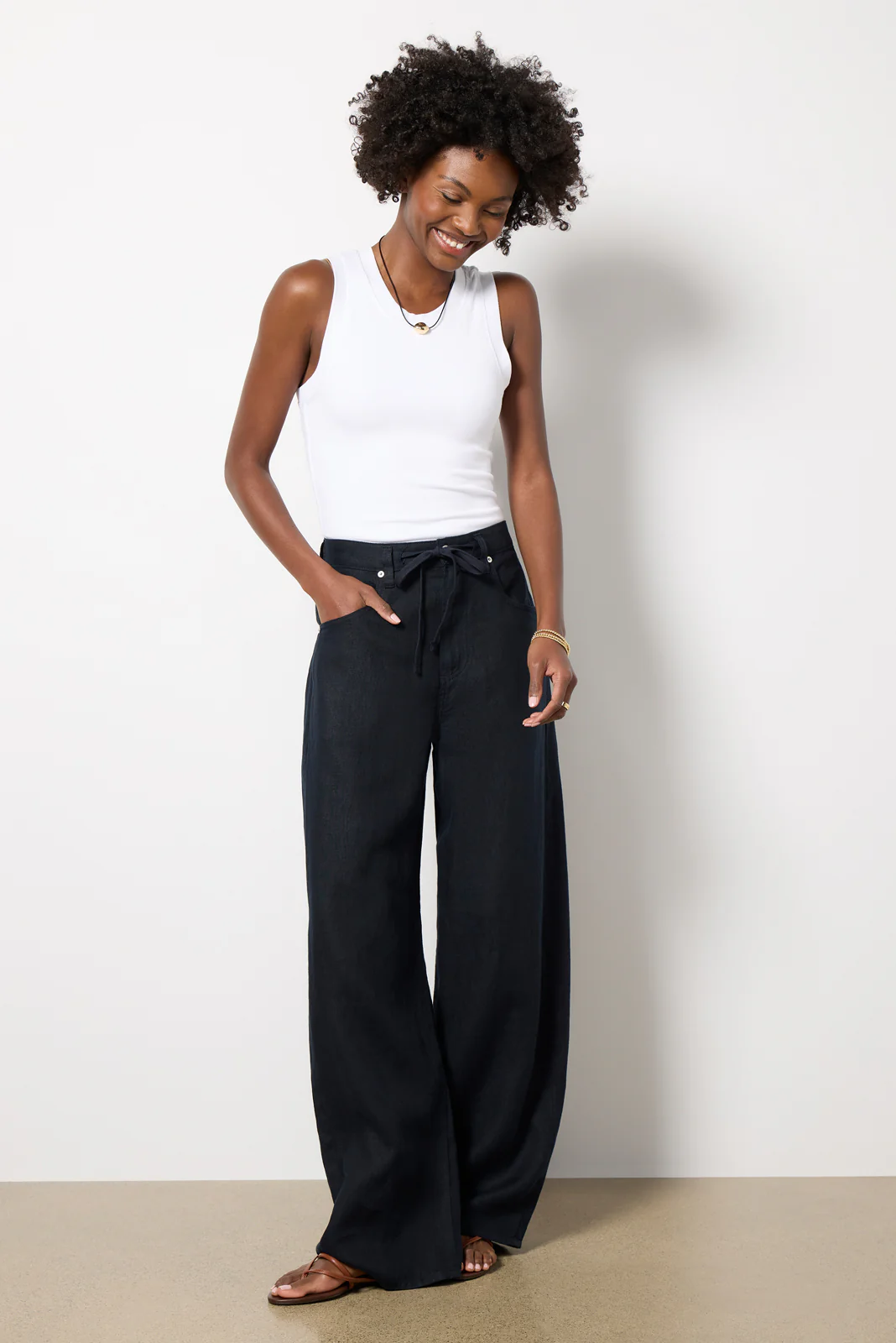 Brynn Drawstring Linen Pant - Image 5