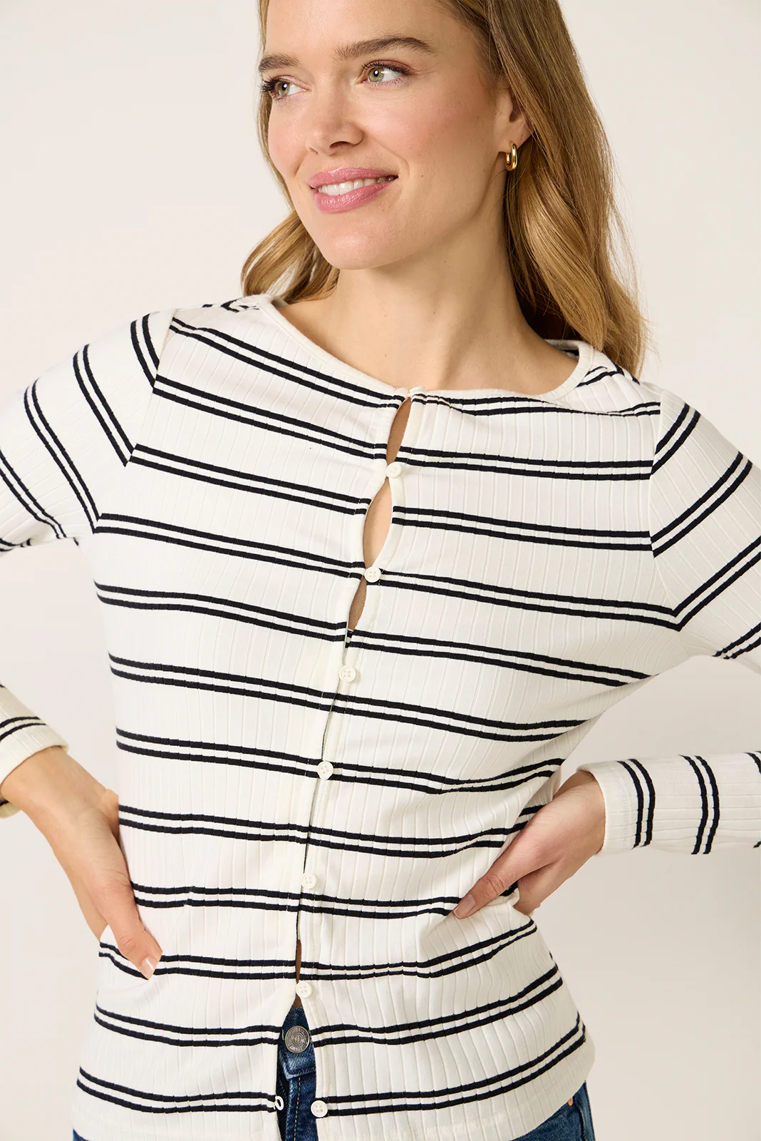 Button Front Rib Top - Image 5