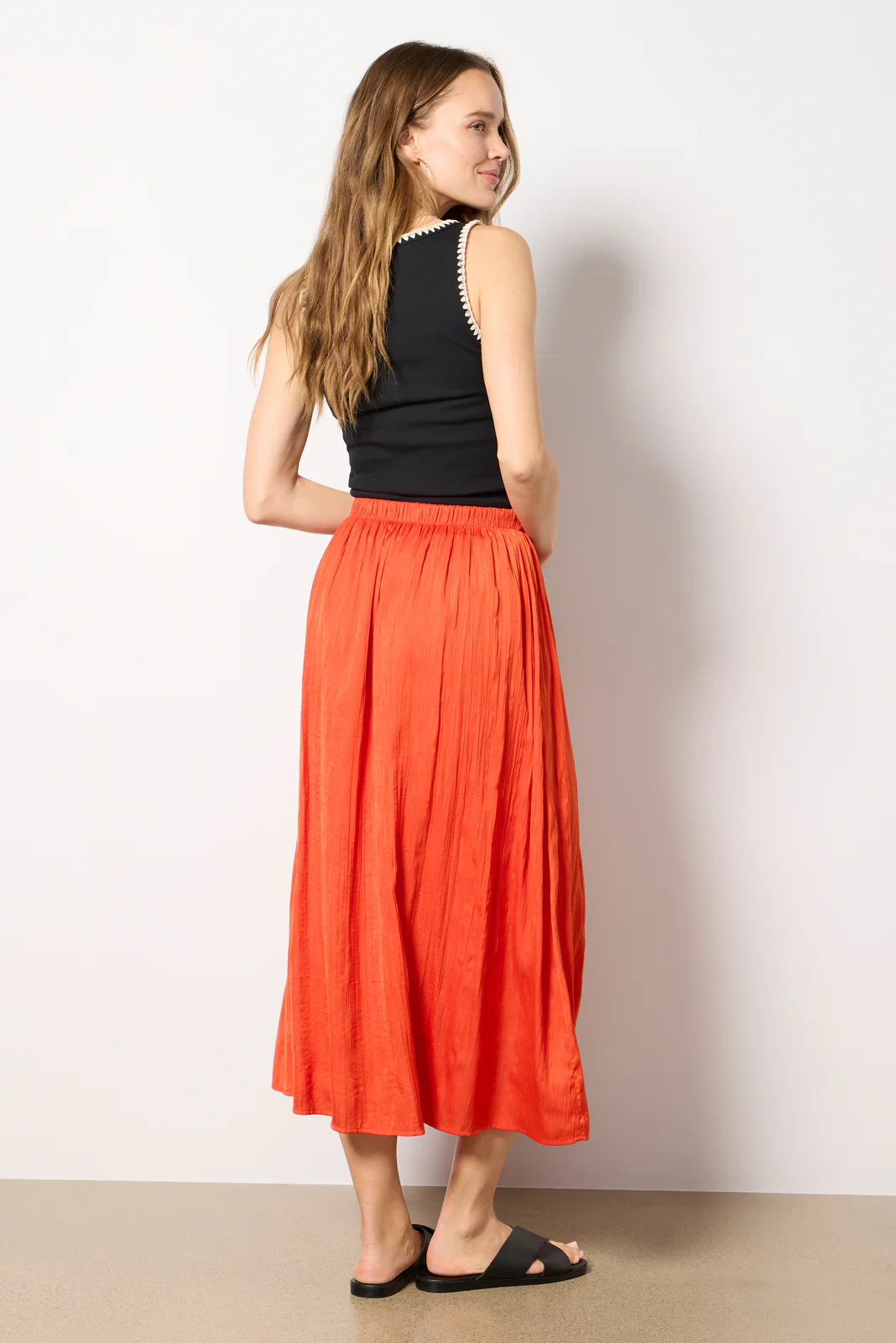 Claire Satin Midi Skirt - Image 4