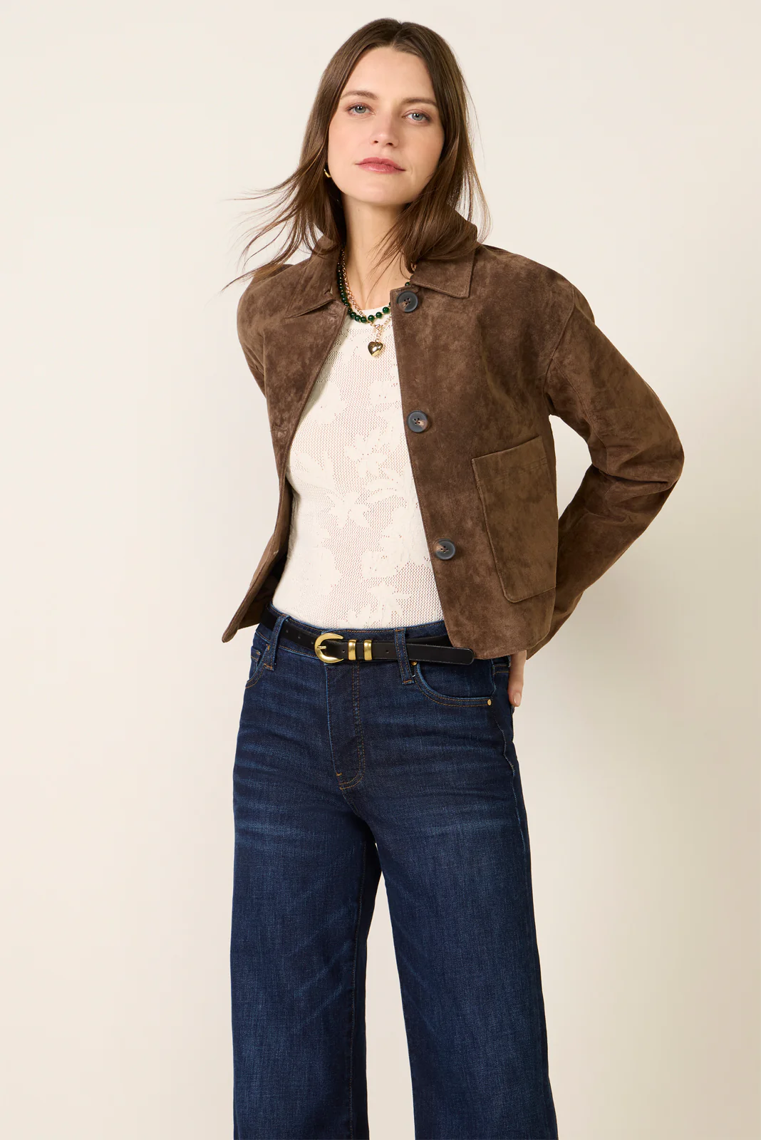 Crop Suede Jacket - Image 2