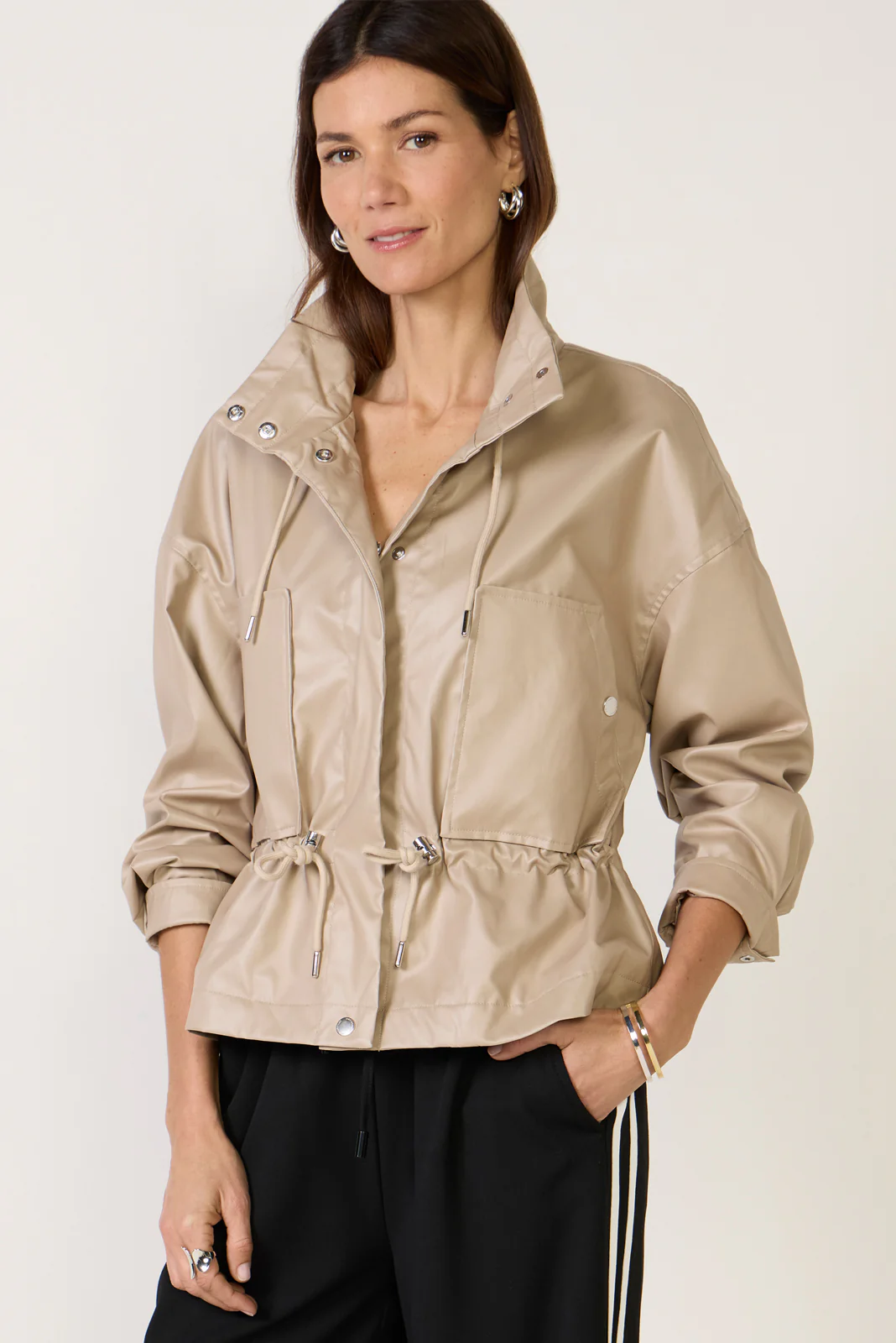 Faux Leather Bomber