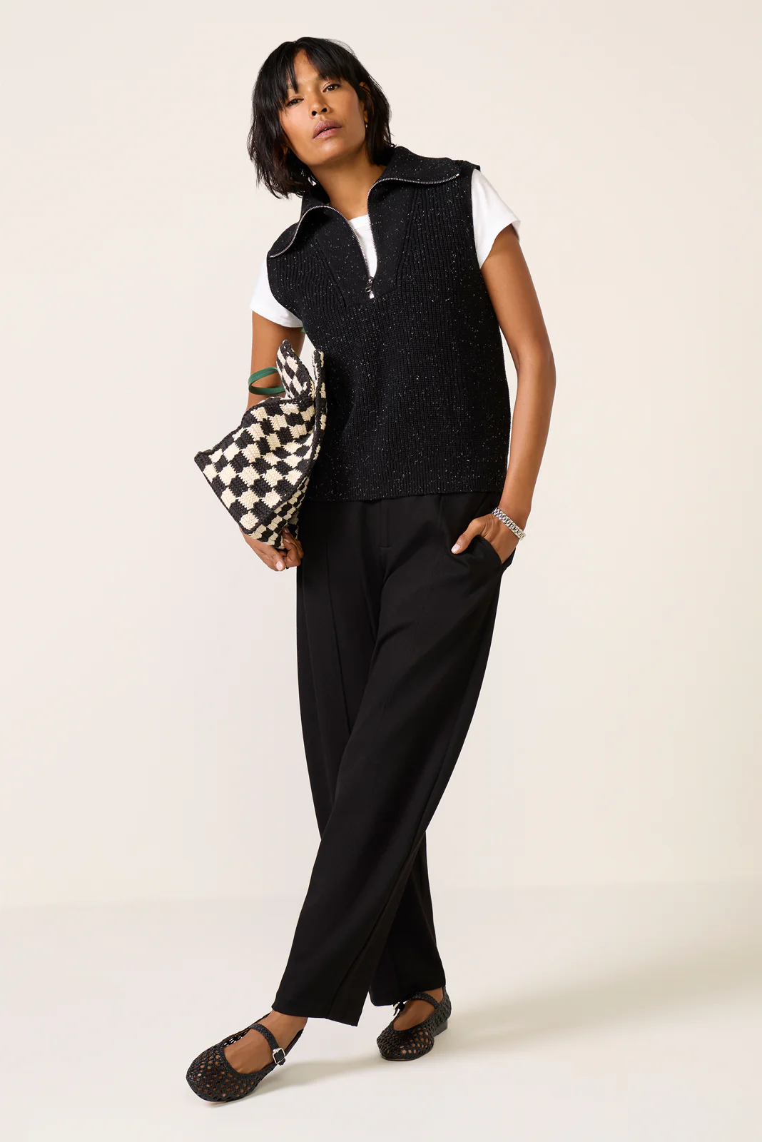 Hally Half Zip Rib Vest - Image 2