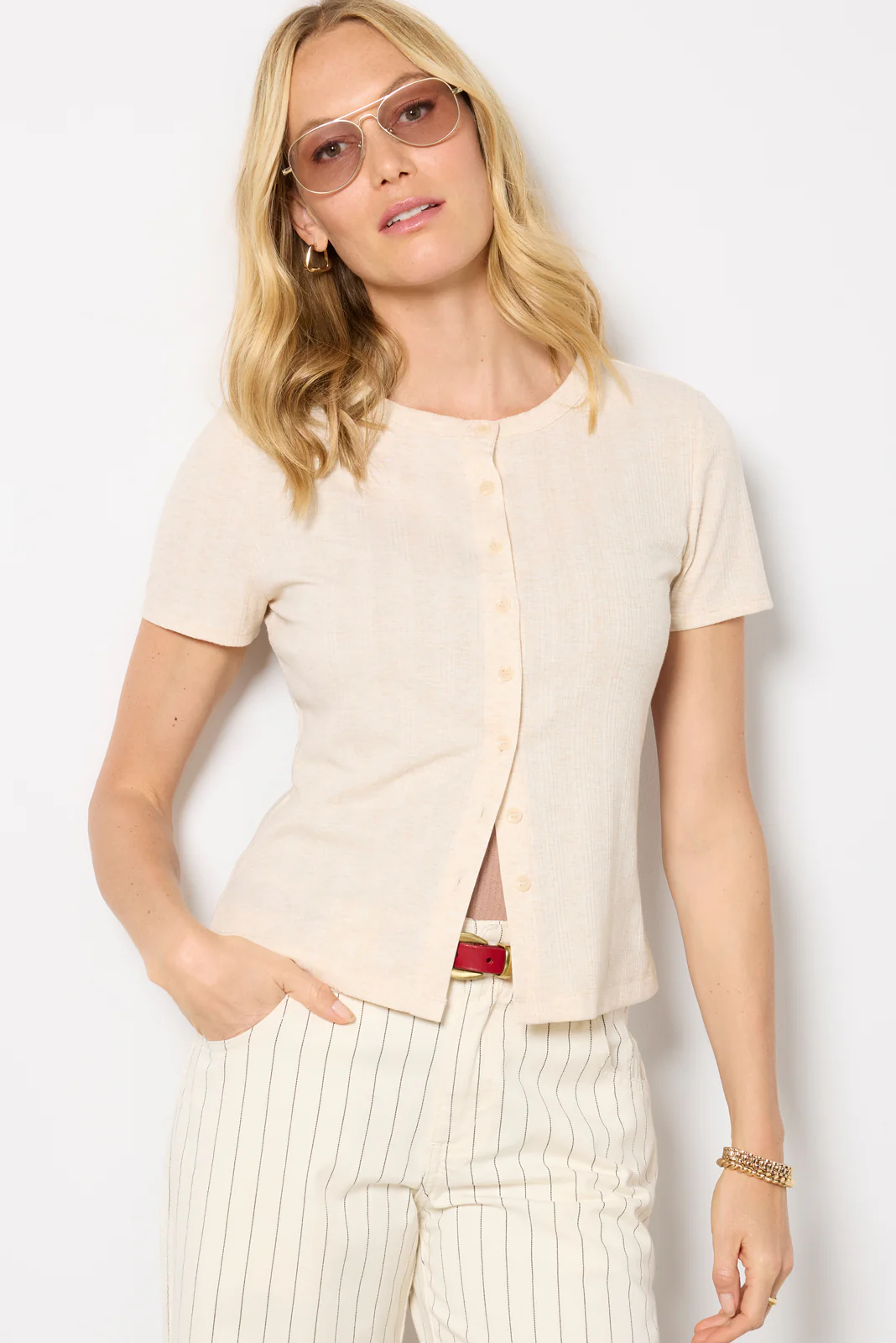 Ivy Button Front Tee