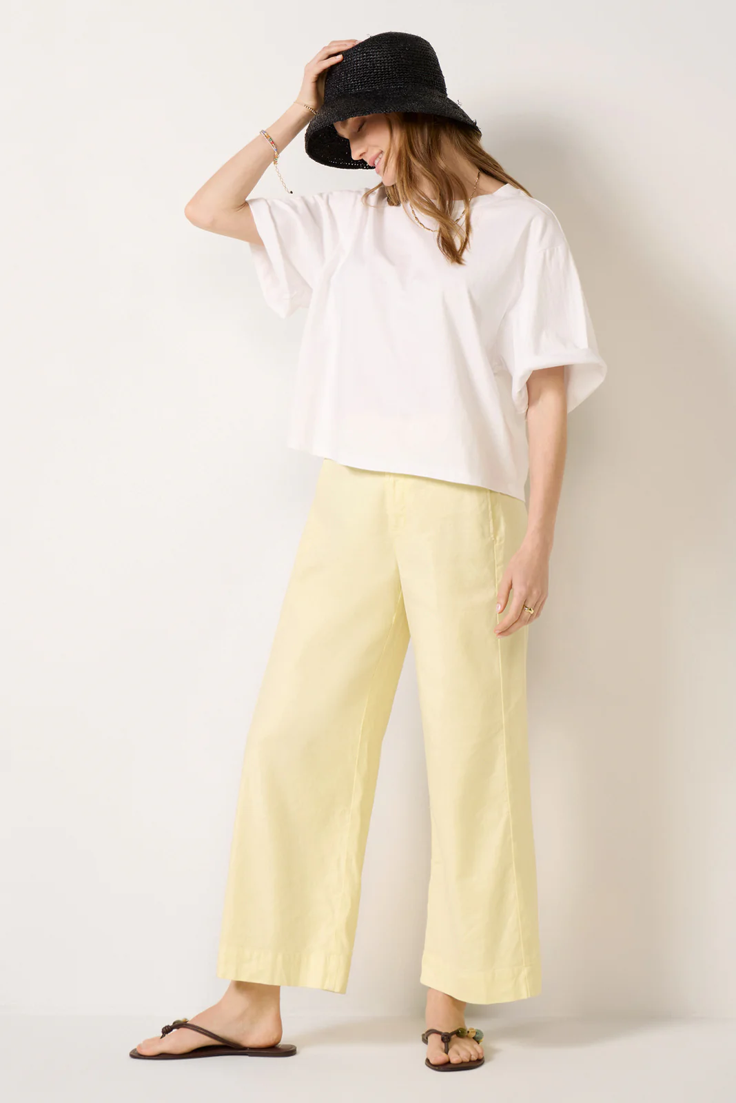 Joelle Stretch Linen Crop Pant
