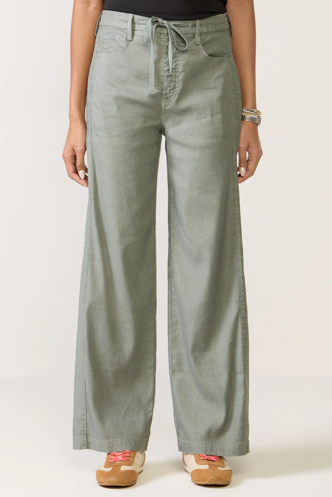 Joelle Stretch Linen Trouser with Tie Waist - Image 5