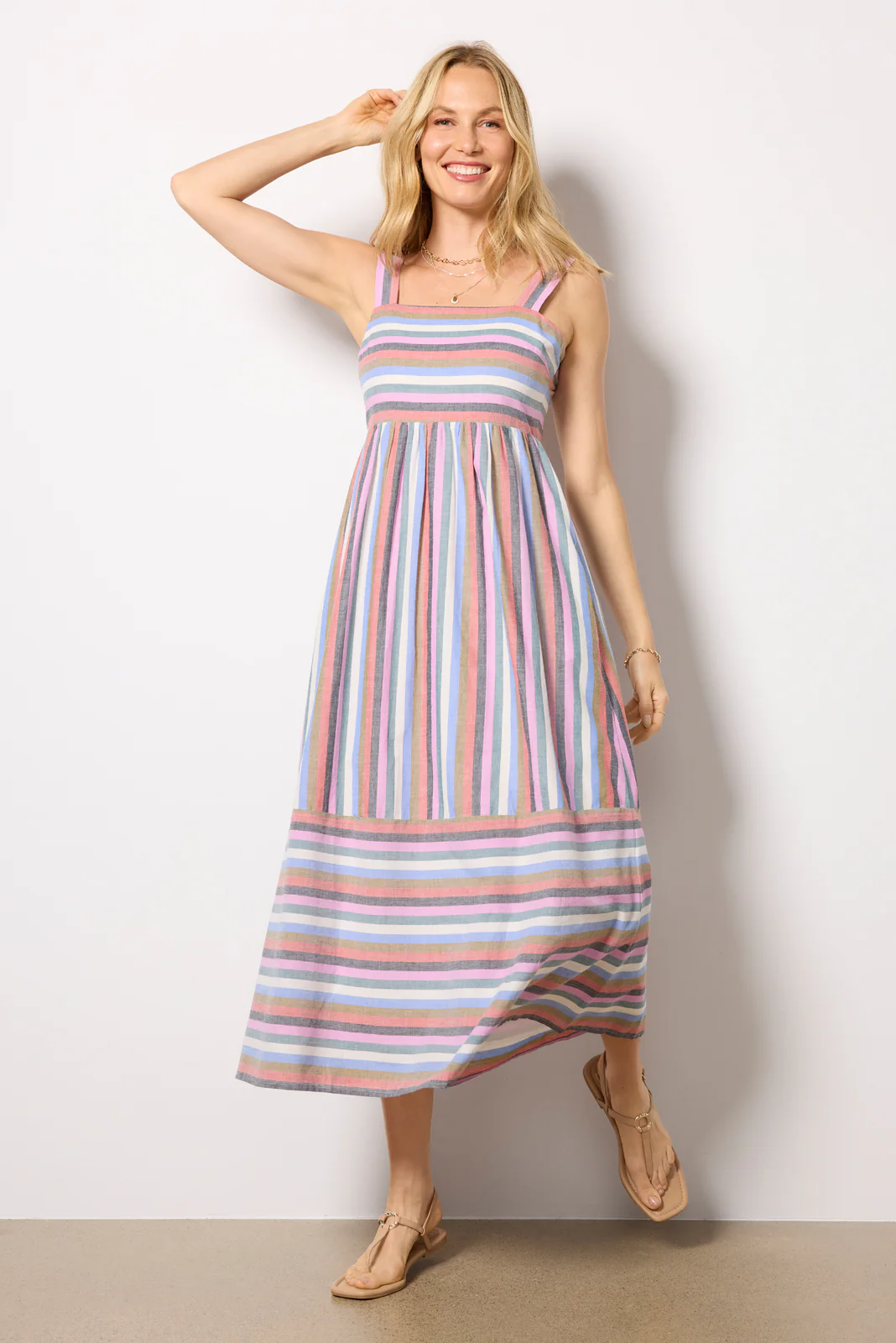 Julia Stripe Midi Dress - Image 3