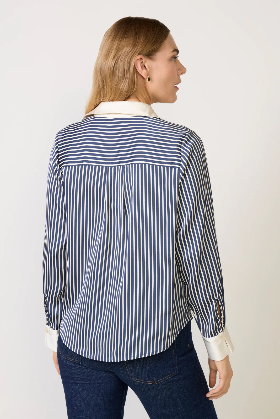 Julia Stripe Satin Shirt - Image 4
