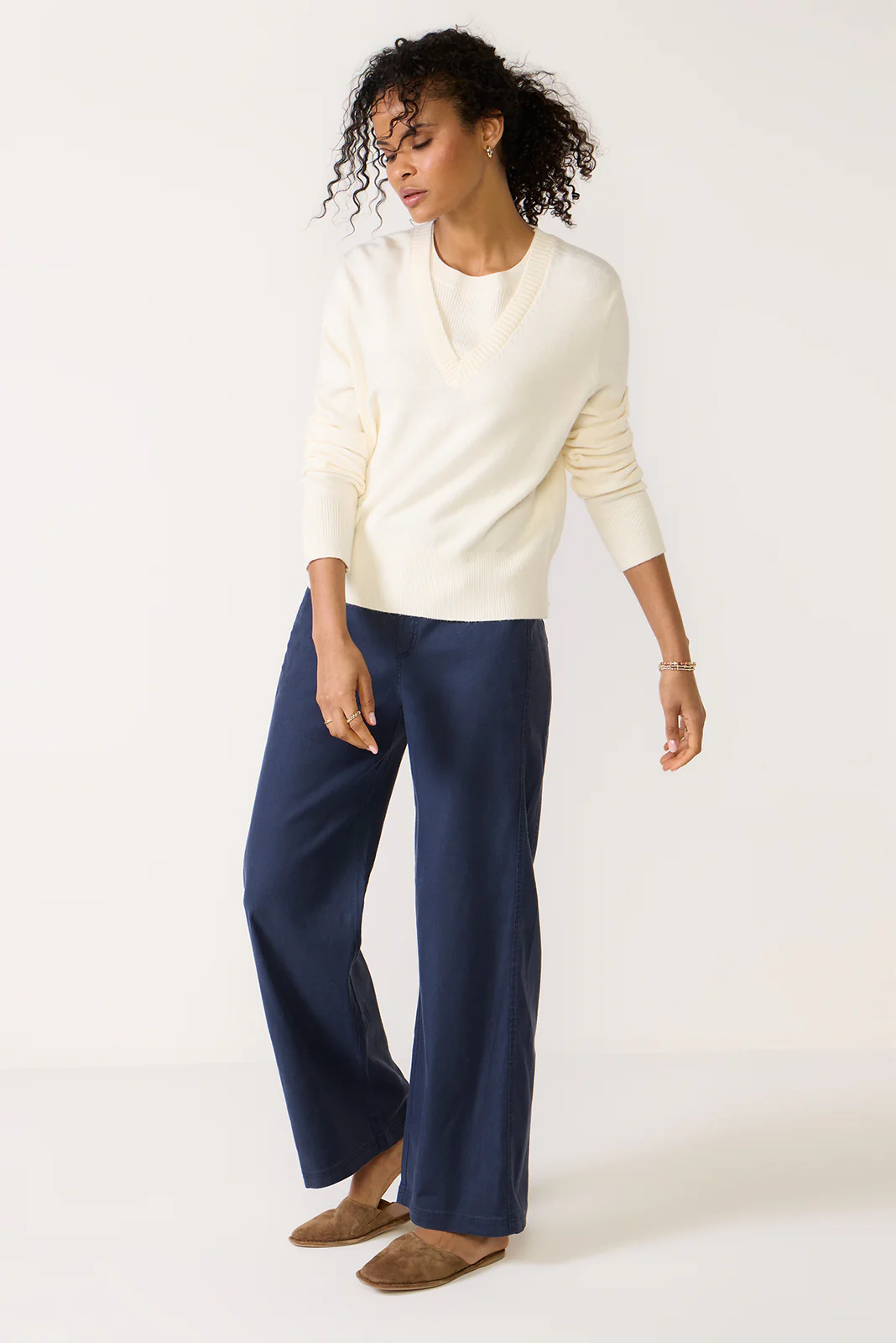 Maeve Mixed Rib TwoFer Sweater - Image 2