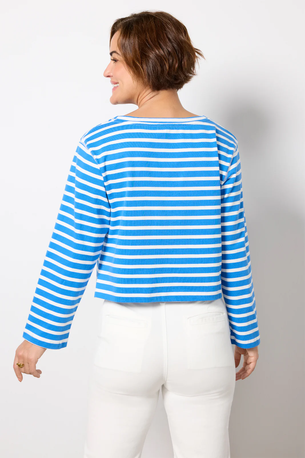 Marsielle Striped Boatneck Tee - Image 4