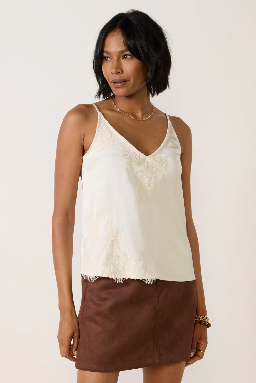 Monroe Satin Lace Trim Cami - Image 5