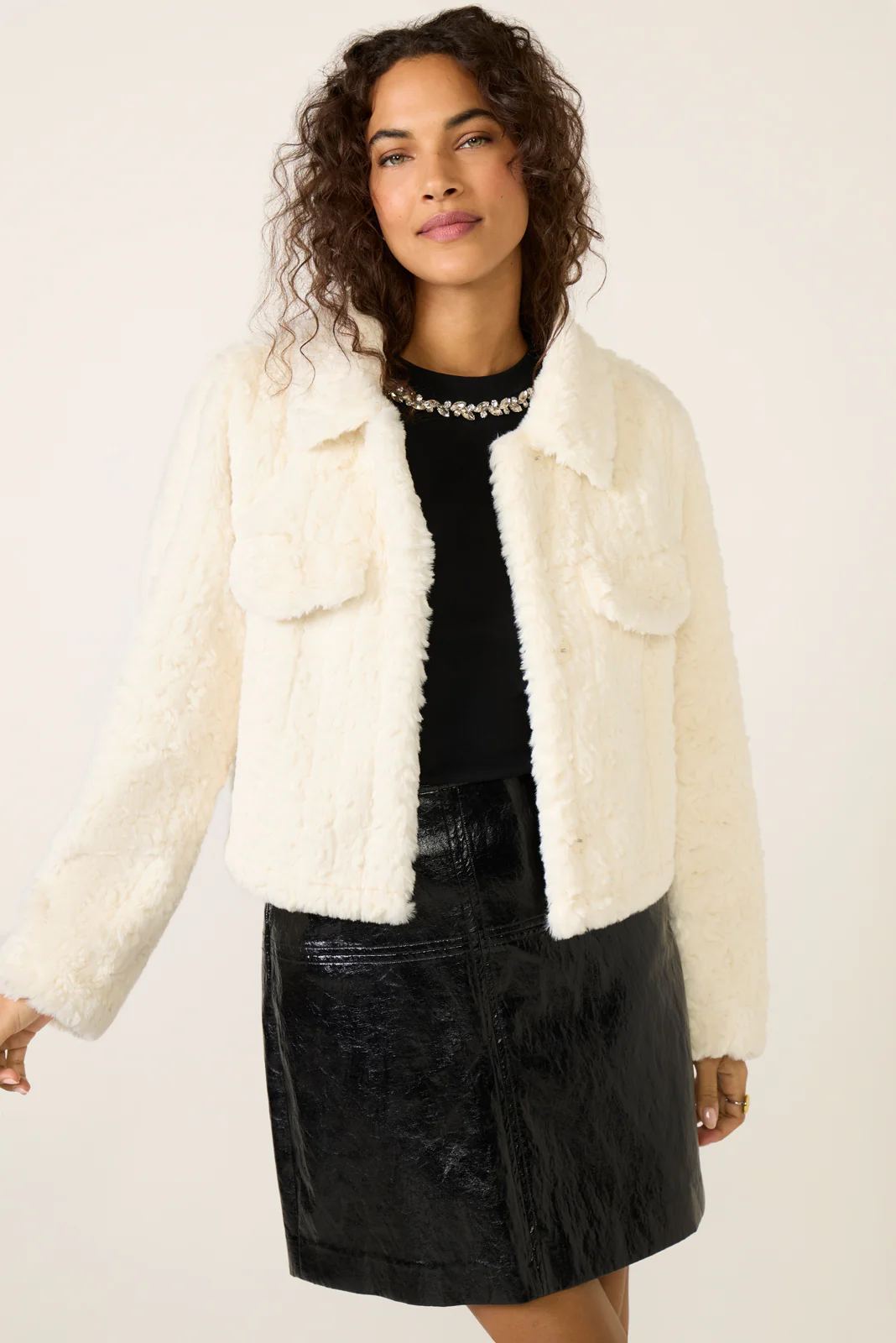 Serene Fur Trucker Jacket - Image 6