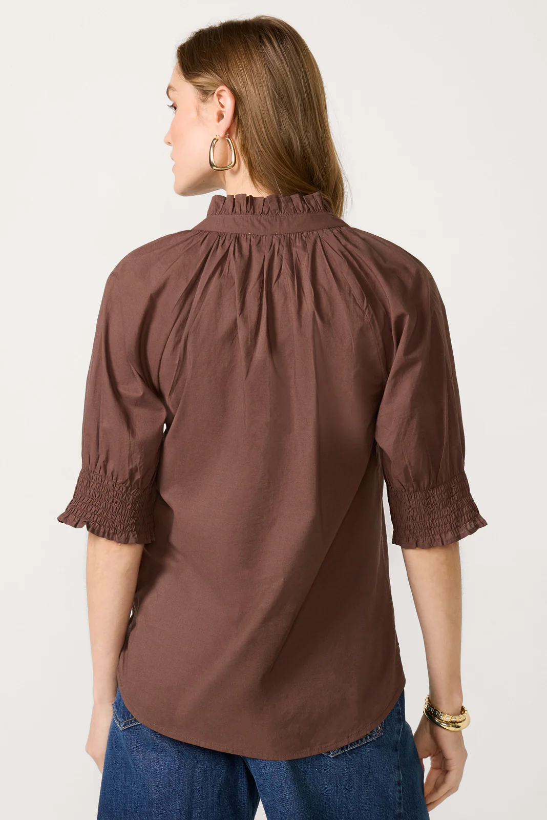 Short Sleeve Ruffle Neck Shirt - Image 4