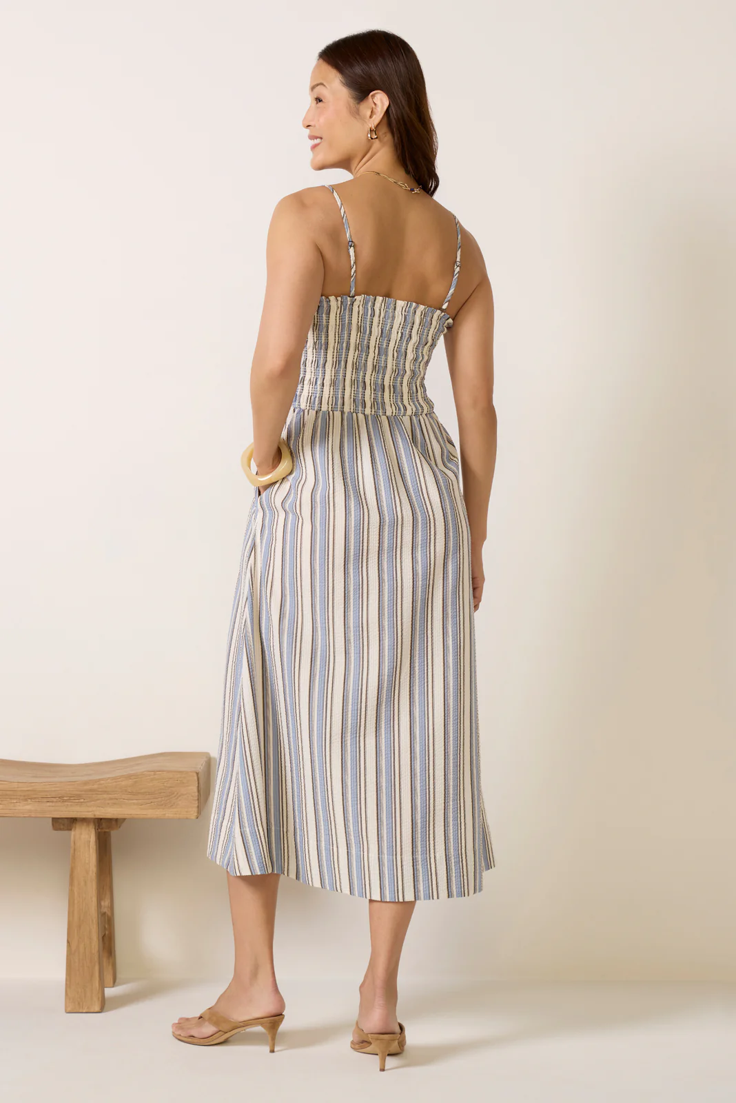 Sienna Seersucker Smocked Midi Dress - Image 4