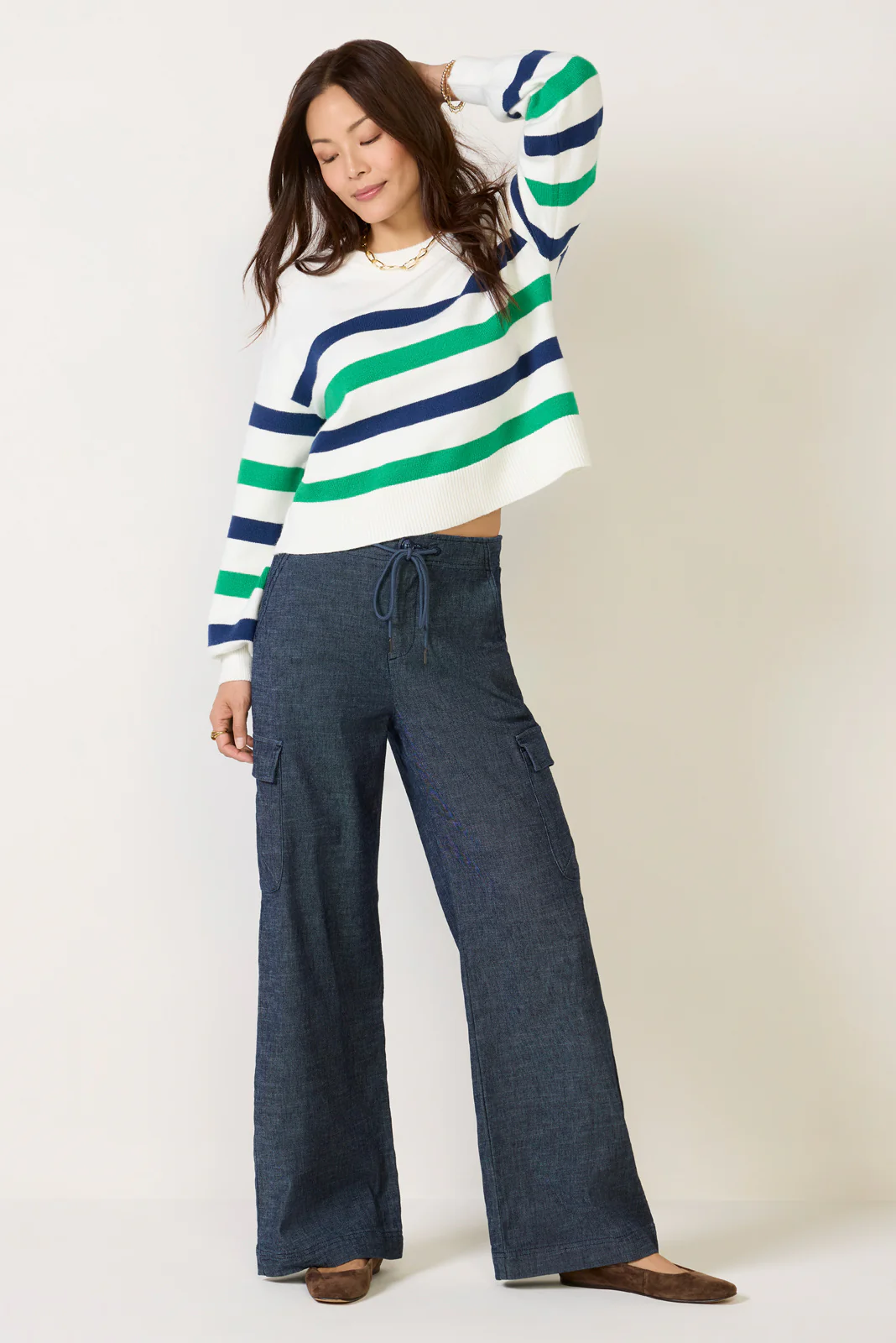 Skye Volume Sleeve Striped Sweater - Image 5
