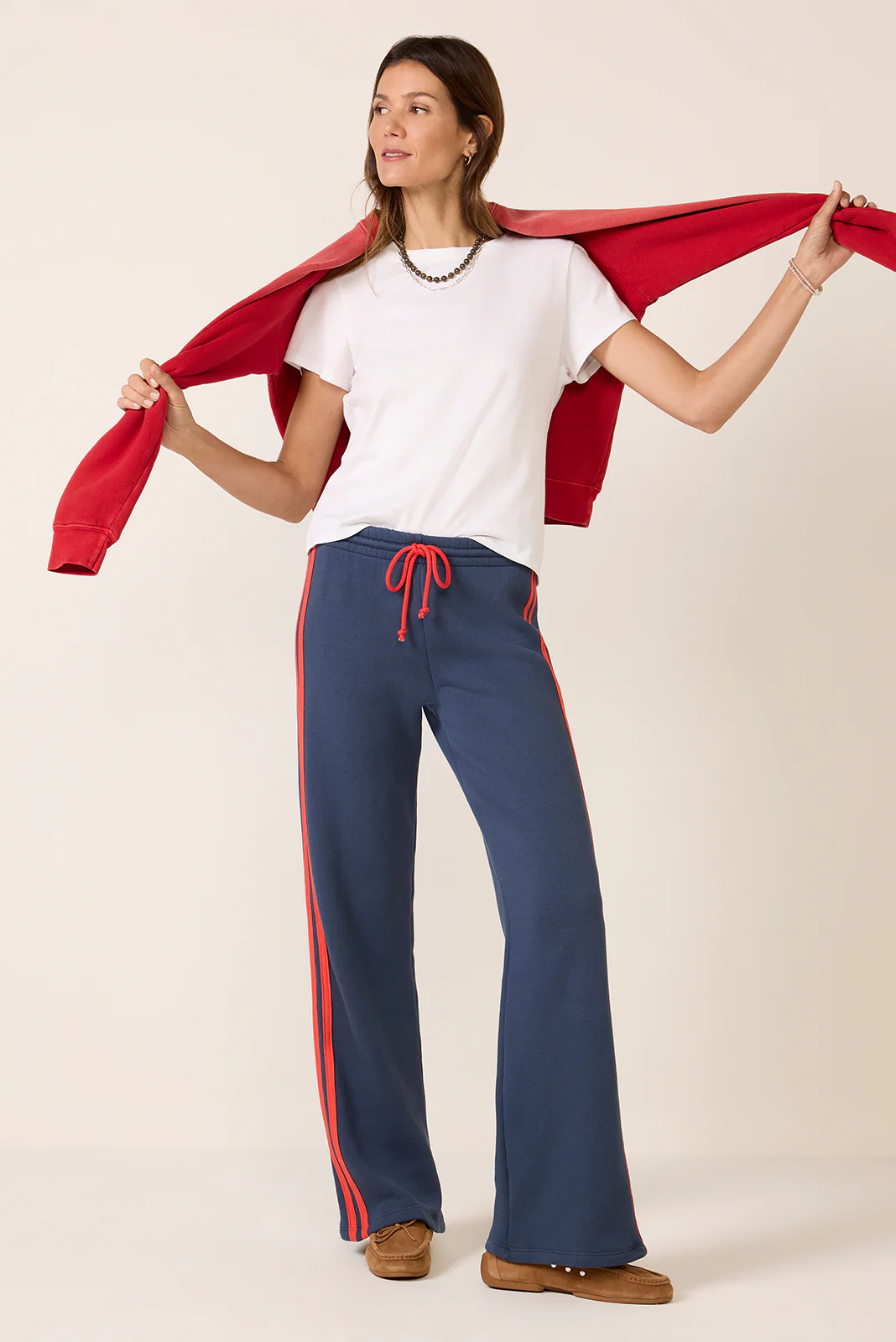 Solid Wide Leg Track Pant - Image 6