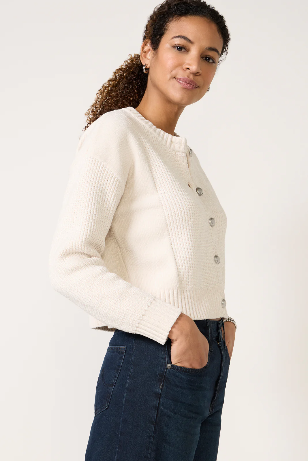 Tori Chenille Crew Cardigan - Image 5