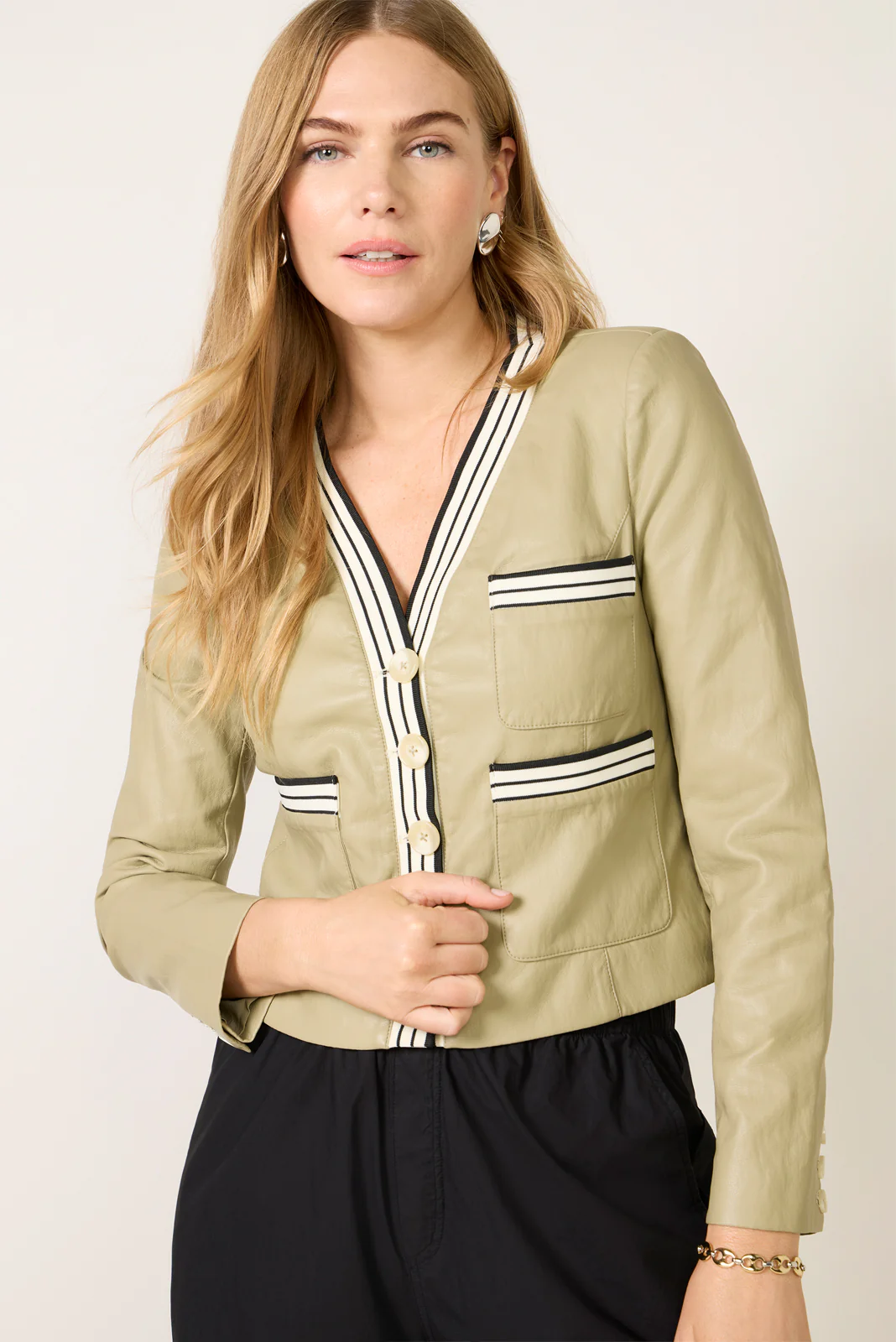 Torrence Collarless Varsity Blazer - Image 5