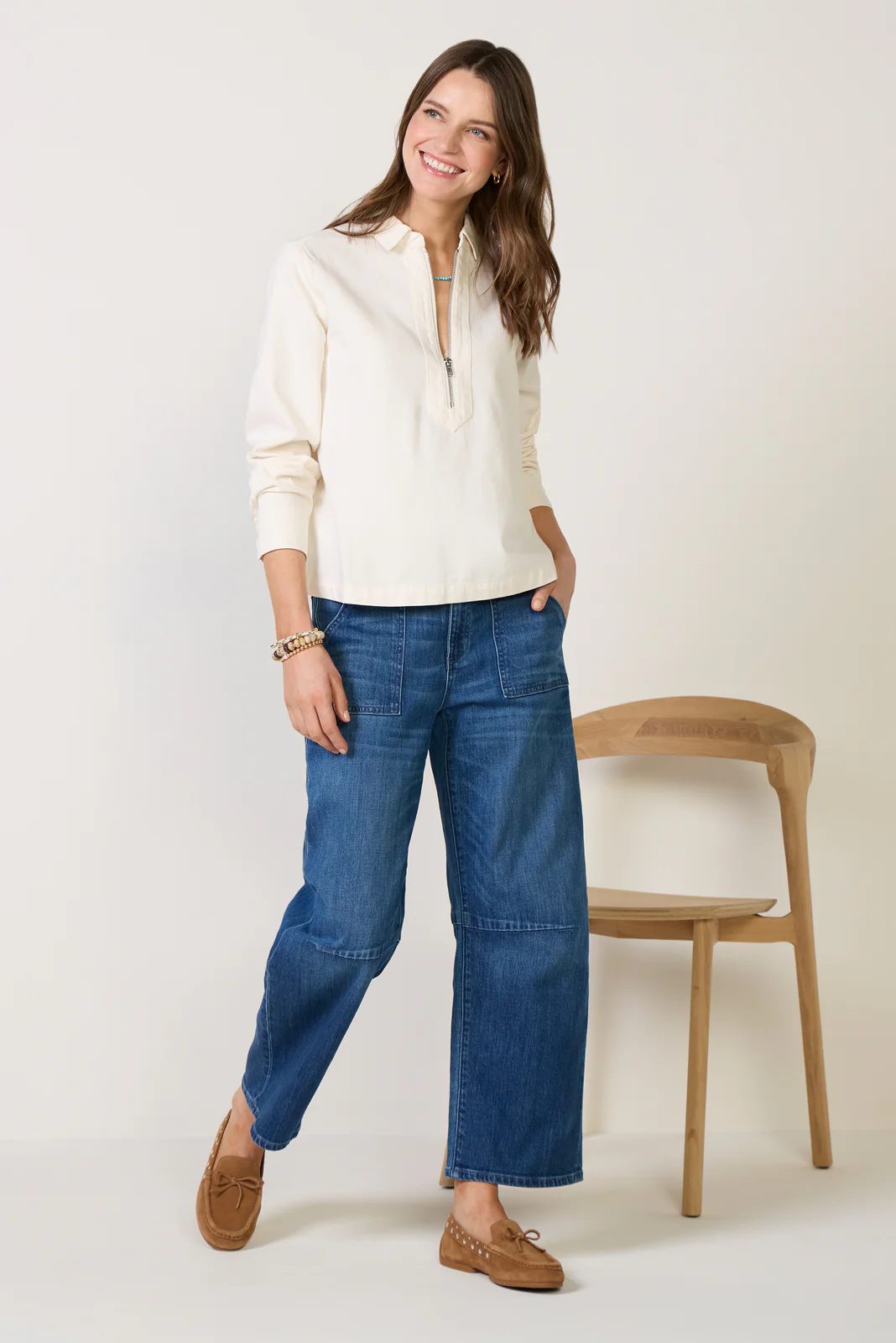 Zip Front Pullover Top - Image 2
